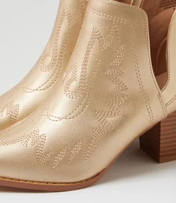 Women I LOVE BILLY Boots-Craayzie Gold Ankle Boots