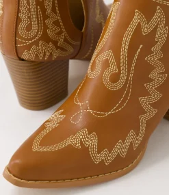 Women I LOVE BILLY Boots-Craayzie Tan Ankle Boots