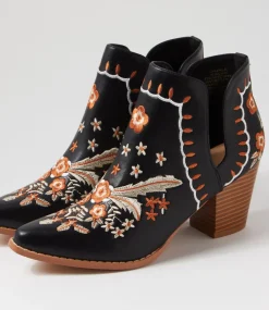 Women I LOVE BILLY Boots-Crasho Black Multi Ankle Boots