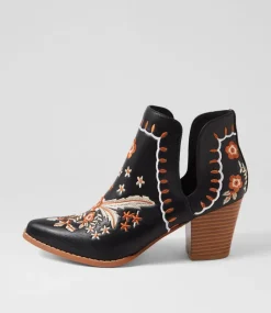 Women I LOVE BILLY Boots-Crasho Black Multi Ankle Boots