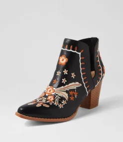 Women I LOVE BILLY Boots-Crasho Black Multi Ankle Boots