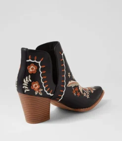 Women I LOVE BILLY Boots-Crasho Black Multi Ankle Boots