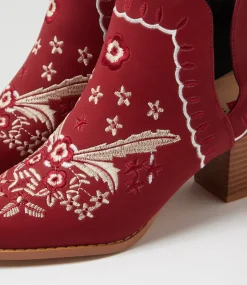 Women I LOVE BILLY Boots-Crasho Crimson Multi Ankle Boots