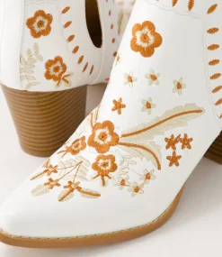 Women I LOVE BILLY Boots-Crasho White Multi Ankle Boots