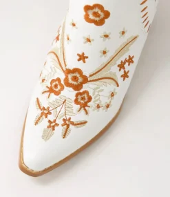 Women I LOVE BILLY Boots-Crasho White Multi Ankle Boots