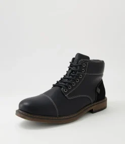 C88 by COLORADO Boots|Casuals-Crave Black Lace Up Boots