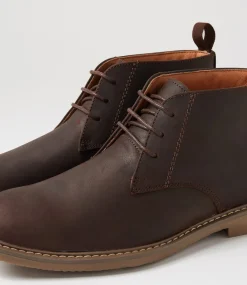 COLORADO Boots|Casuals-Crick Dark Brown Crazyhorse Leather Ankle Boots