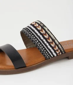 Women BLOWFISH Flats|Sandals-Curtis Black Multi Sandals