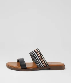 Women BLOWFISH Flats|Sandals-Curtis Black Multi Sandals