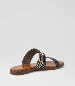 Women BLOWFISH Flats|Sandals-Curtis Black Multi Sandals