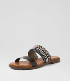 Women BLOWFISH Flats|Sandals-Curtis Black Multi Sandals