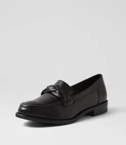 Women SUPERSOFT Comfort|Flats-Dagon Black Wide Fit Leather Flat Shoes