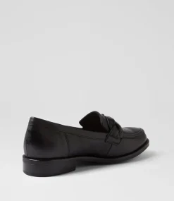 Women SUPERSOFT Comfort|Flats-Dagon Black Wide Fit Leather Flat Shoes