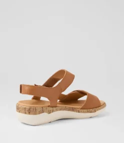 Women SUPERSOFT Comfort|Flats-Dahlias Dark Tan Leather Sandals