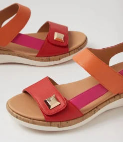Women SUPERSOFT Comfort|Flats-Dahlias Poppy Leather Sandals