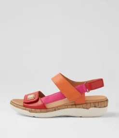 Women SUPERSOFT Comfort|Flats-Dahlias Poppy Leather Sandals