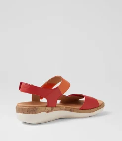 Women SUPERSOFT Comfort|Flats-Dahlias Poppy Leather Sandals