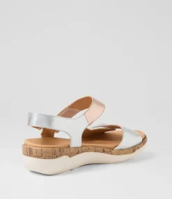 Women SUPERSOFT Comfort|Flats-Dahlias Silver Leather Sandals
