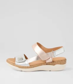 Women SUPERSOFT Comfort|Flats-Dahlias Silver Leather Sandals