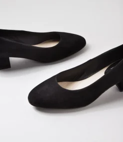 Women SUPERSOFT Comfort|Heels-Daisay Black Suede Heels