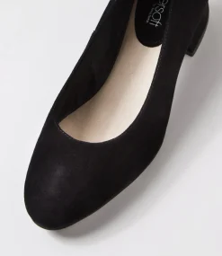 Women SUPERSOFT Comfort|Heels-Daisay Black Suede Heels