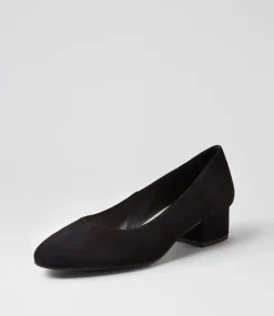 Women SUPERSOFT Comfort|Heels-Daisay Black Suede Heels