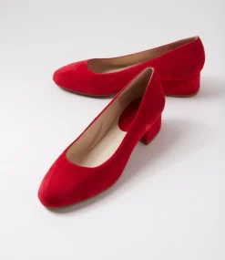 Women SUPERSOFT Comfort|Heels-Daisay Red Suede Heels