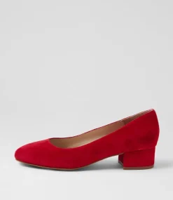 Women SUPERSOFT Comfort|Heels-Daisay Red Suede Heels
