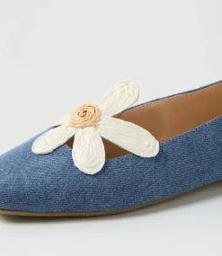 Women I LOVE BILLY Flats-Daizzy Denim Fabric Flat Shoes