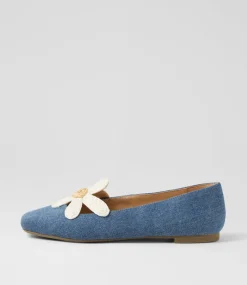 Women I LOVE BILLY Flats-Daizzy Denim Fabric Flat Shoes