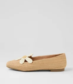 Women I LOVE BILLY Flats-Daizzy Natural Synthetic Raffia Flat Shoes