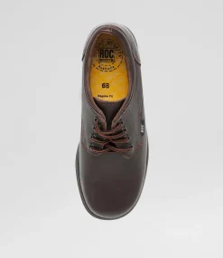 ROC Senior School Shoes-Dakota Brown Leather Shoes
