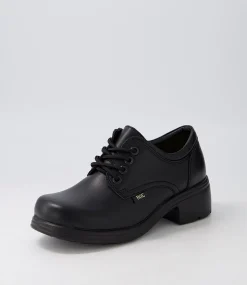 ROC Senior School Shoes-Dakota V Snr Black Vegan Heels