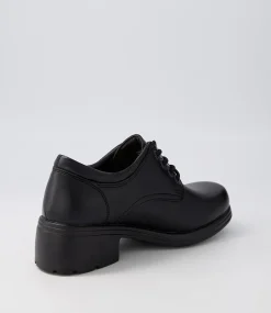 ROC Senior School Shoes-Dakota V Snr Black Vegan Heels