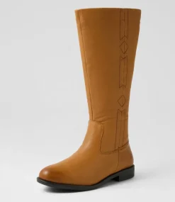 Women SUPERSOFT Boots|Comfort-Dakotta W New Tan Leather Knee High Boots