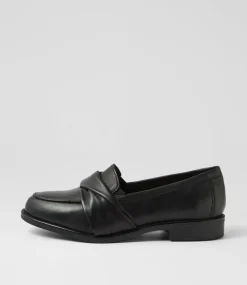 Women SUPERSOFT Comfort|Loafers-Dalas Black Wide Fit Leather Loafers