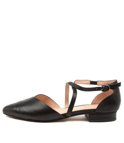 Women DIANA FERRARI Flats-DALBA BLACK LEATHER
