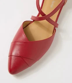 Women DIANA FERRARI Flats-Dalba Red Leather Flat Shoes