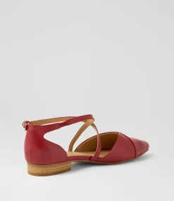 Women DIANA FERRARI Flats-Dalba Red Leather Flat Shoes