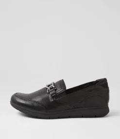 Women SUPERSOFT Comfort|Flats-Daliah Black Leather Flat Shoes