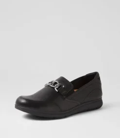 Women SUPERSOFT Comfort|Flats-Daliah Black Leather Flat Shoes