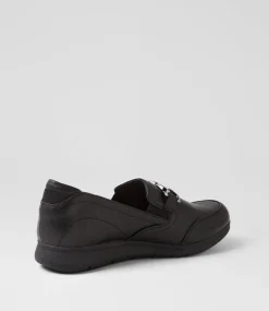 Women SUPERSOFT Comfort|Flats-Daliah Black Leather Flat Shoes