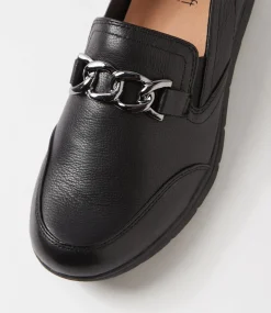 Women SUPERSOFT Comfort|Flats-Daliah Black Leather Flat Shoes