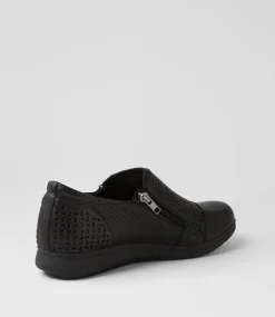 Women SUPERSOFT Comfort|Flats-Dallias Black Leather Flat Shoes