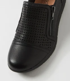 Women SUPERSOFT Comfort|Flats-Dallias Black Leather Flat Shoes