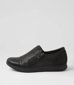Women SUPERSOFT Comfort|Flats-Dallias Black Leather Flat Shoes