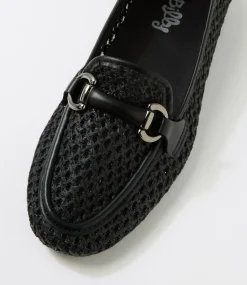 Women I LOVE BILLY Flats-Danne Black Fabric Flat Shoes