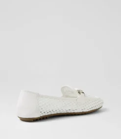 Women I LOVE BILLY Flats-Danne White Fabric Flat Shoes