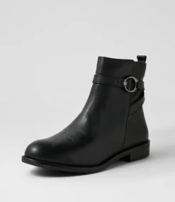 Women SUPERSOFT Boots|Comfort-Dannela Black Leather Ankle Boots
