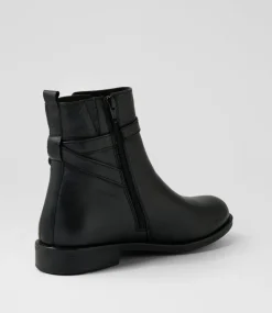 Women SUPERSOFT Boots|Comfort-Dannela Black Leather Ankle Boots